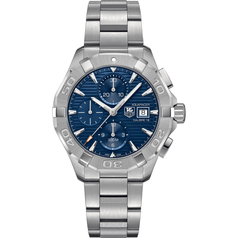 CAY2112.BA0927 Aquaracer 300M Calibre 16 43 Stainless Steel / Blue / Bracelet - Image 1